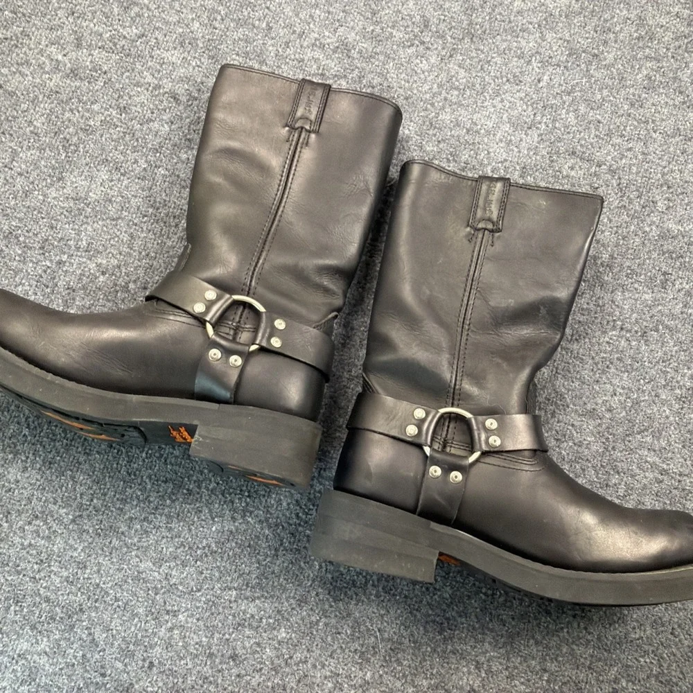 Harley Davidson Cambrelle Mega Harness Hi Biker Boots Square Toe‎ Mens 9 91345